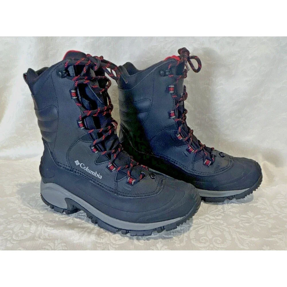Columbia Bugaboot III Men's Waterproof Winter Boots Black Red Size 9.5 Wide 9.5W